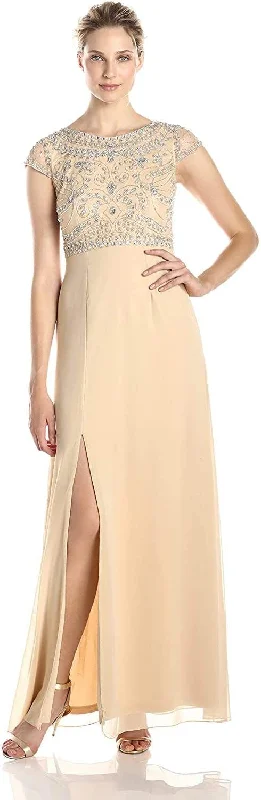 Timeless cocktail dress-Adrianna Papell - 191910700 Ornate Cap Sleeve Cutout Dress